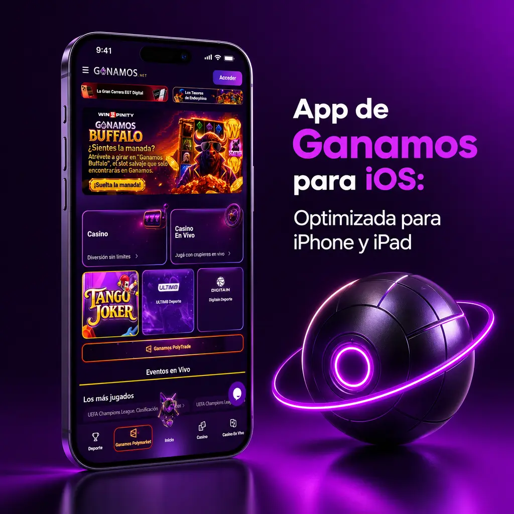 App de Ganamos para iOS, gratuita y optimizada para iPhone y iPad, disponible para descargar desde el sitio oficial.
