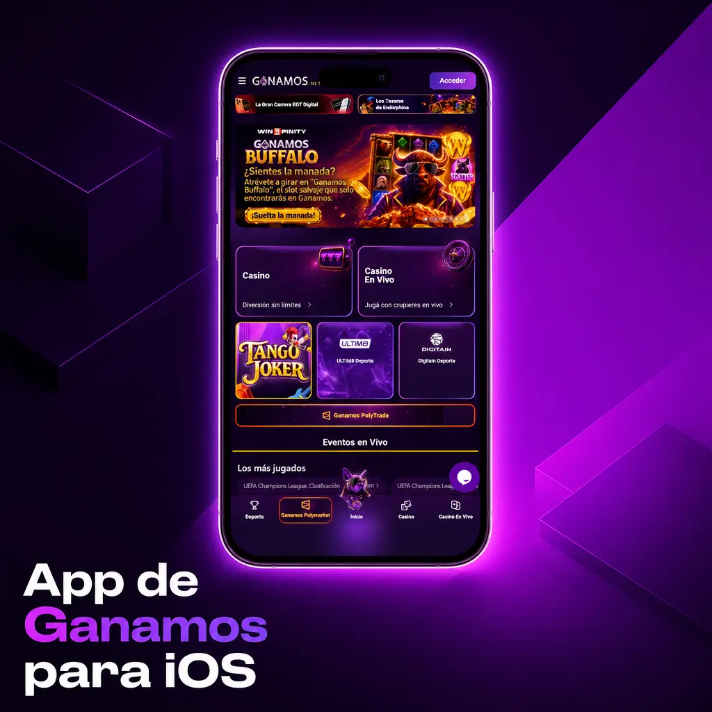 Captura de pantalla mostrando cómo instalar la app de Ganamos para iPhone con iOS 13 o superior desde Safari