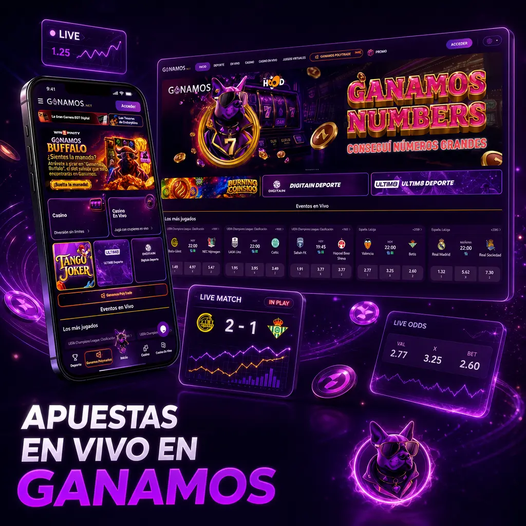Apuestas en vivo en Ganamos: cuotas actualizadas jugada a jugada en fútbol, tenis, básquet, vóley y eSports
