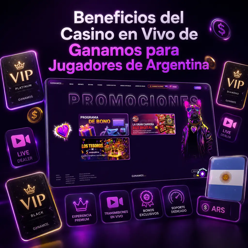 Beneficios del casino en vivo de Ganamos para jugadores de Argentina: pagos locales, dealers en español y soporte 24/7.