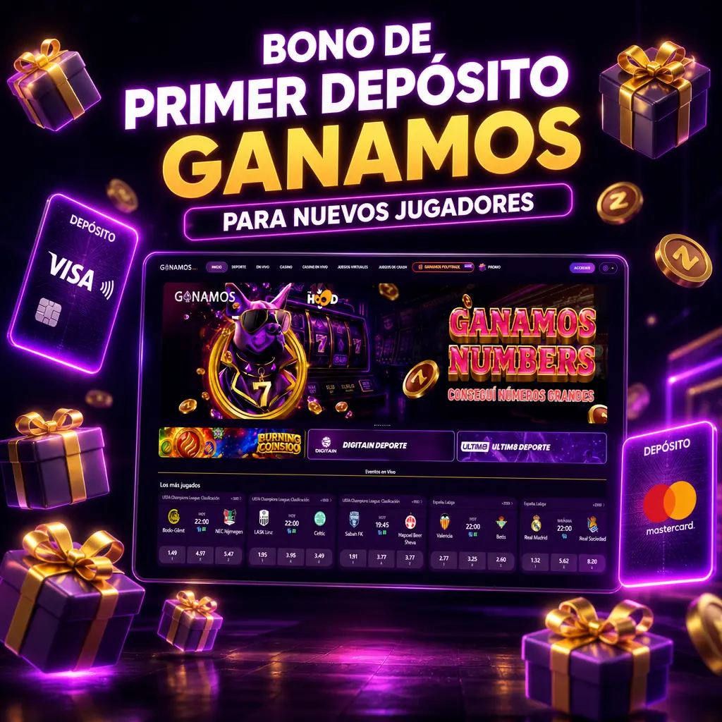 Bono de bienvenida Ganamos: 100% hasta ARS 50.000 en el primer depósito para apuestas deportivas con código GANA100