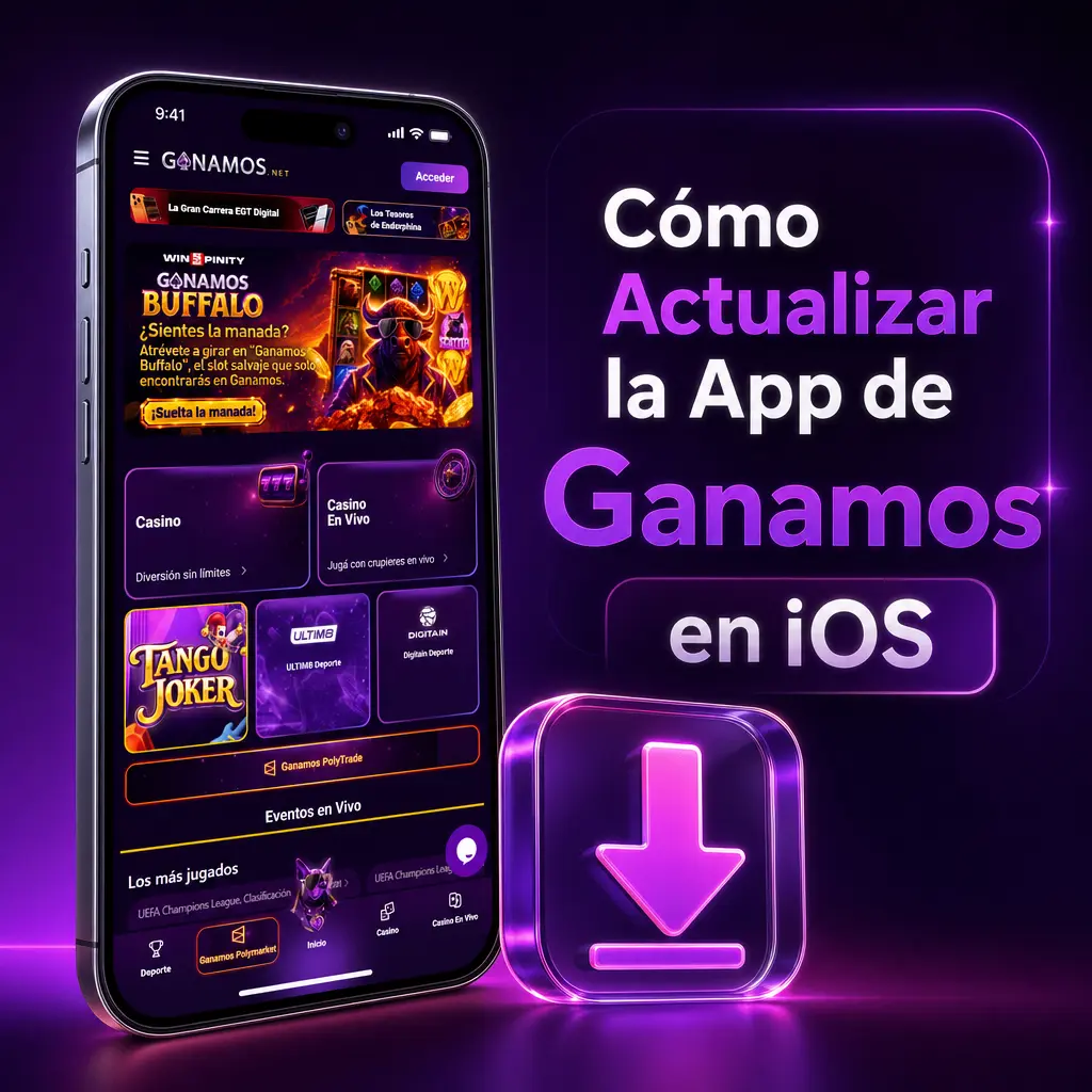 Guía para actualizar la app de Ganamos en iOS: descargar, instalar y volver a ingresar con tu cuenta.