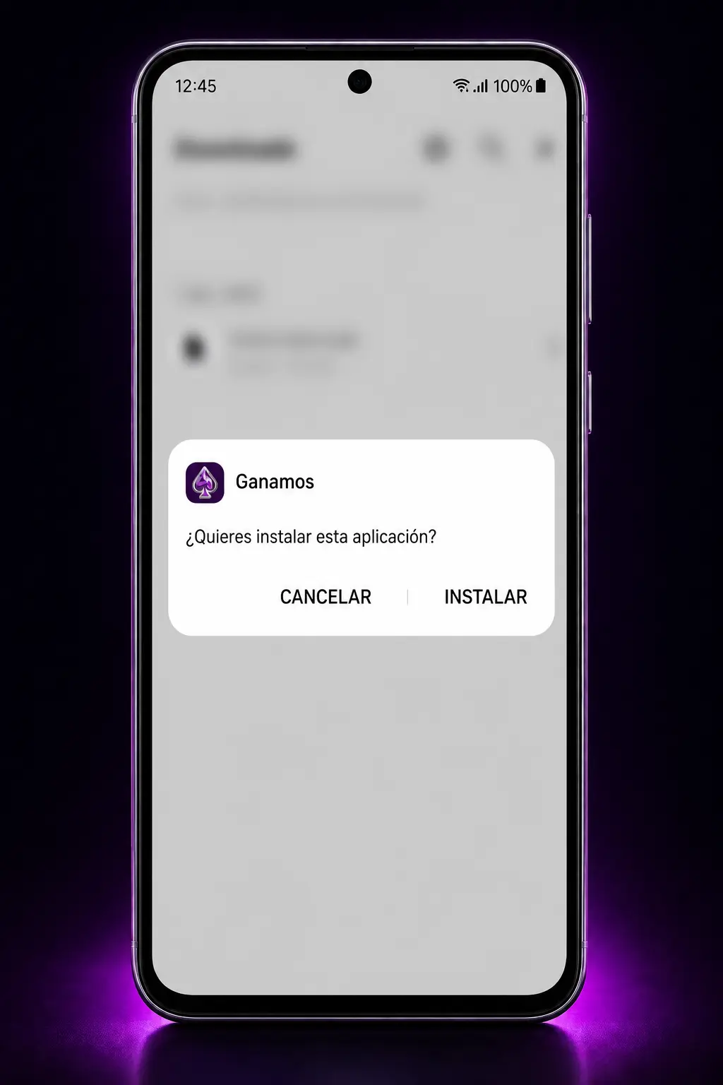 Pasos para descargar e instalar la app de Ganamos en Android mediante archivo APK desde el sitio oficial.