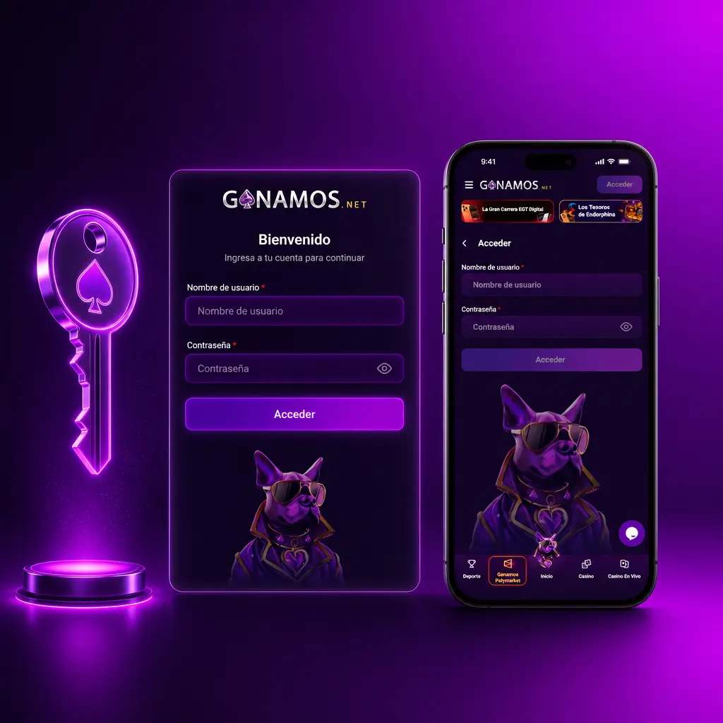 Pasos para iniciar sesión en Ganamos Argentina y acceder a saldo, historial de apuestas y promociones disponibles.