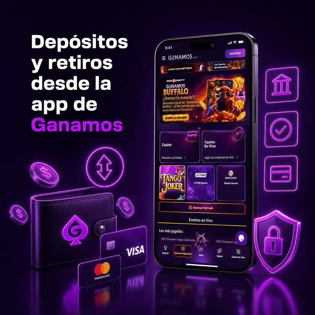 Pasos para depositar y retirar dinero desde la app de Ganamos usando Mercado Pago, Cuenta DNI, Ualá o USDT