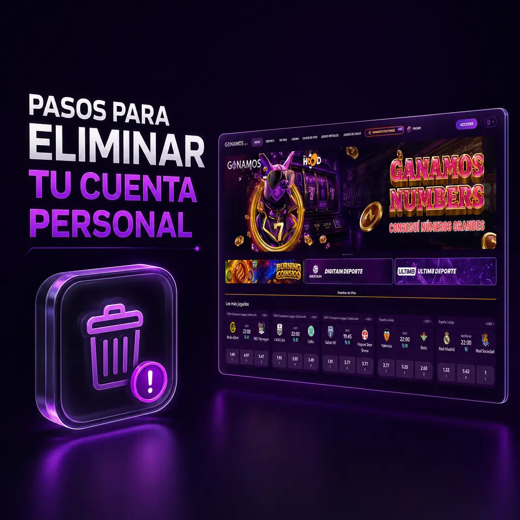 Pasos para eliminar tu cuenta personal en Ganamos: contactar soporte, confirmar identidad, retirar saldo y recibir confirmación.