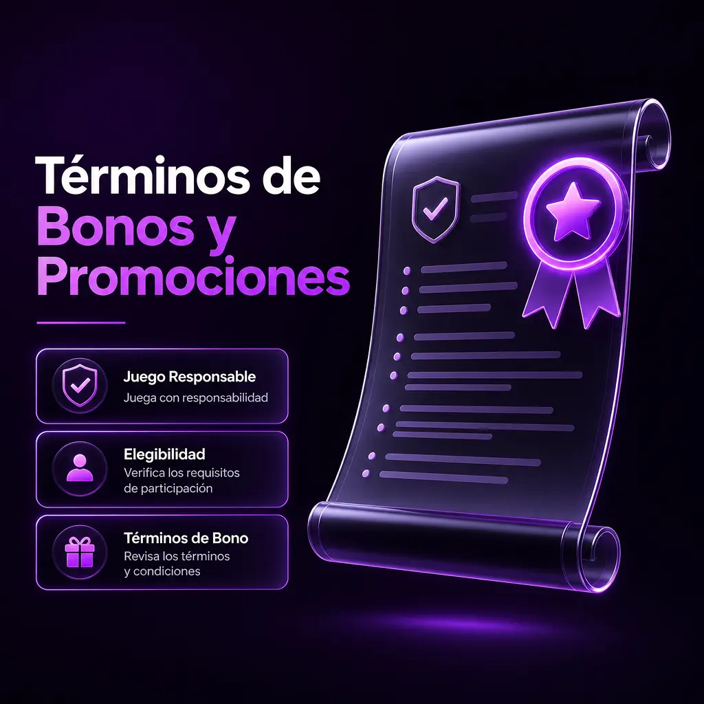 Términos y condiciones de bonos y promociones de Ganamos: requisitos de apuesta, límites de retiro y reglas generales.