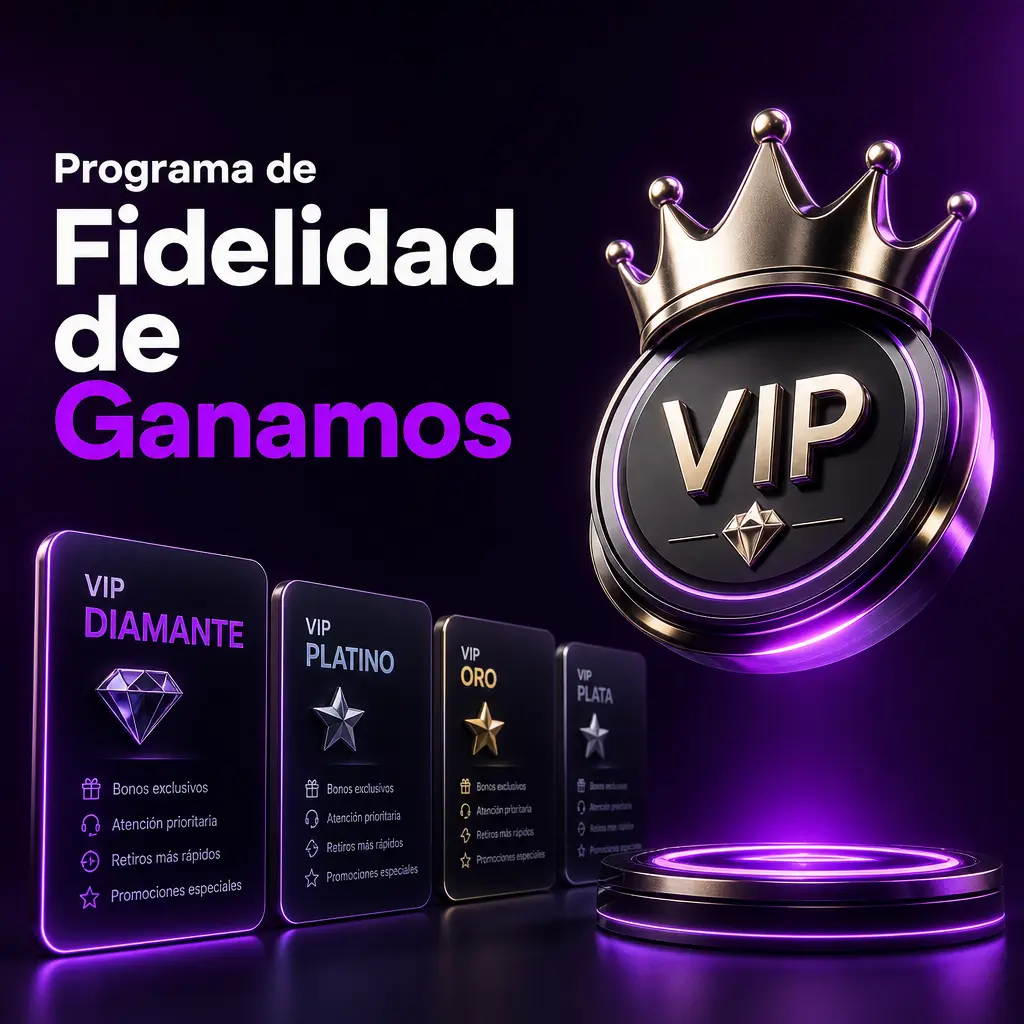 Programa de Fidelidad Club Ganamos: niveles Bronce, Plata, Oro y Diamante con beneficios según puntos acumulados mensualmente